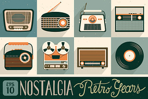 Retro Gears (vector pack)
