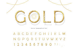 Gold glitter alphabet