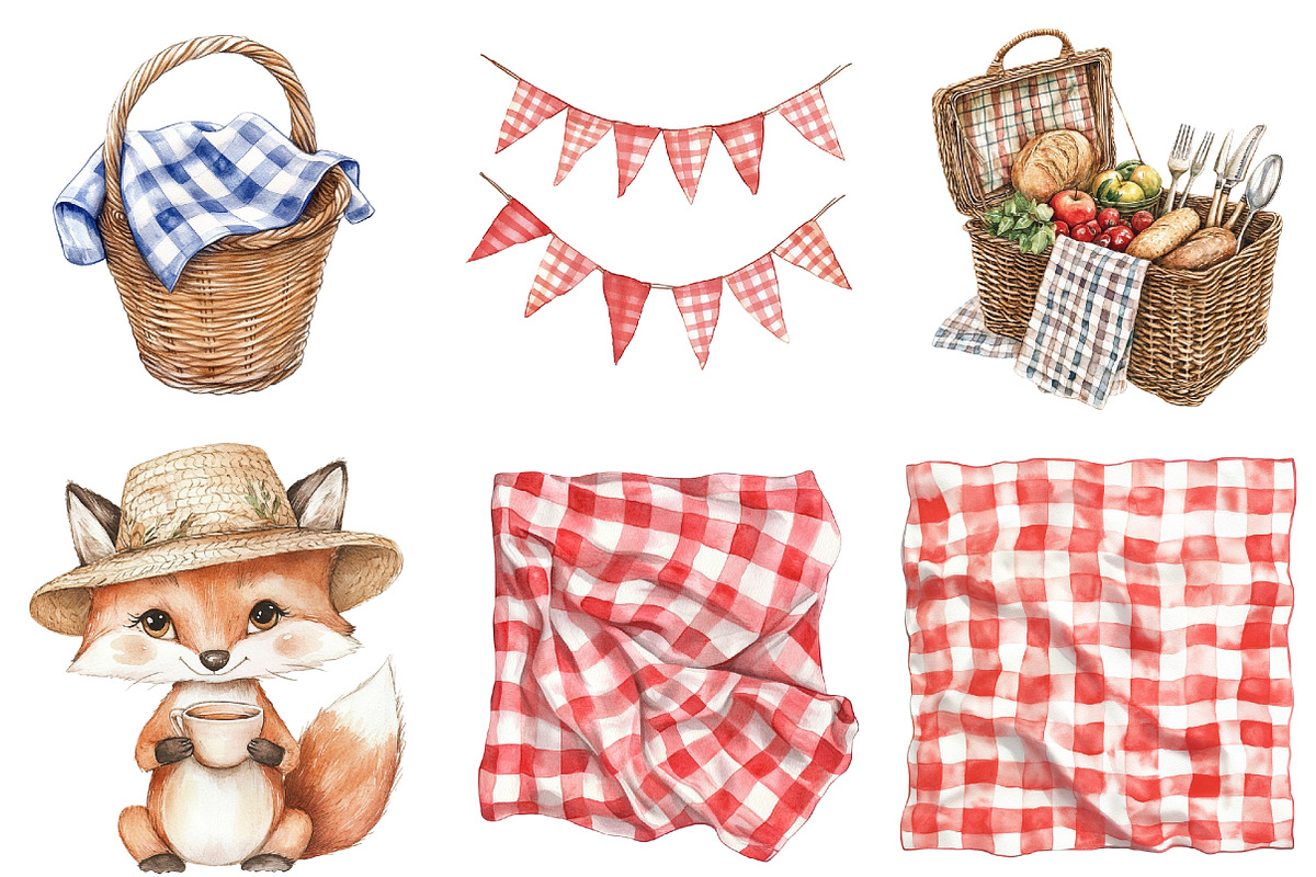 Woodland Picnic Clipart, an Illustration by CitraGraphics (Photo 3 of 5)