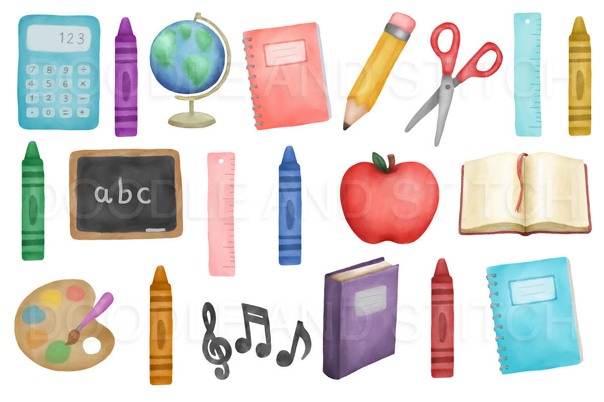 School Watercolor Illustrations, an Education Illustration by Doodle and Stitch (Photo 2 of 2)