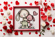 Whimsical Valentine Bunny Clipart, an Illustration by RobertsArt (Thumbnail 3 of 7)