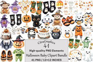 Halloween Baby Clipart Bundle, a Seasonal Illustration by CitraGraphics