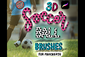 Procreate 3D Soccer Lettering Set