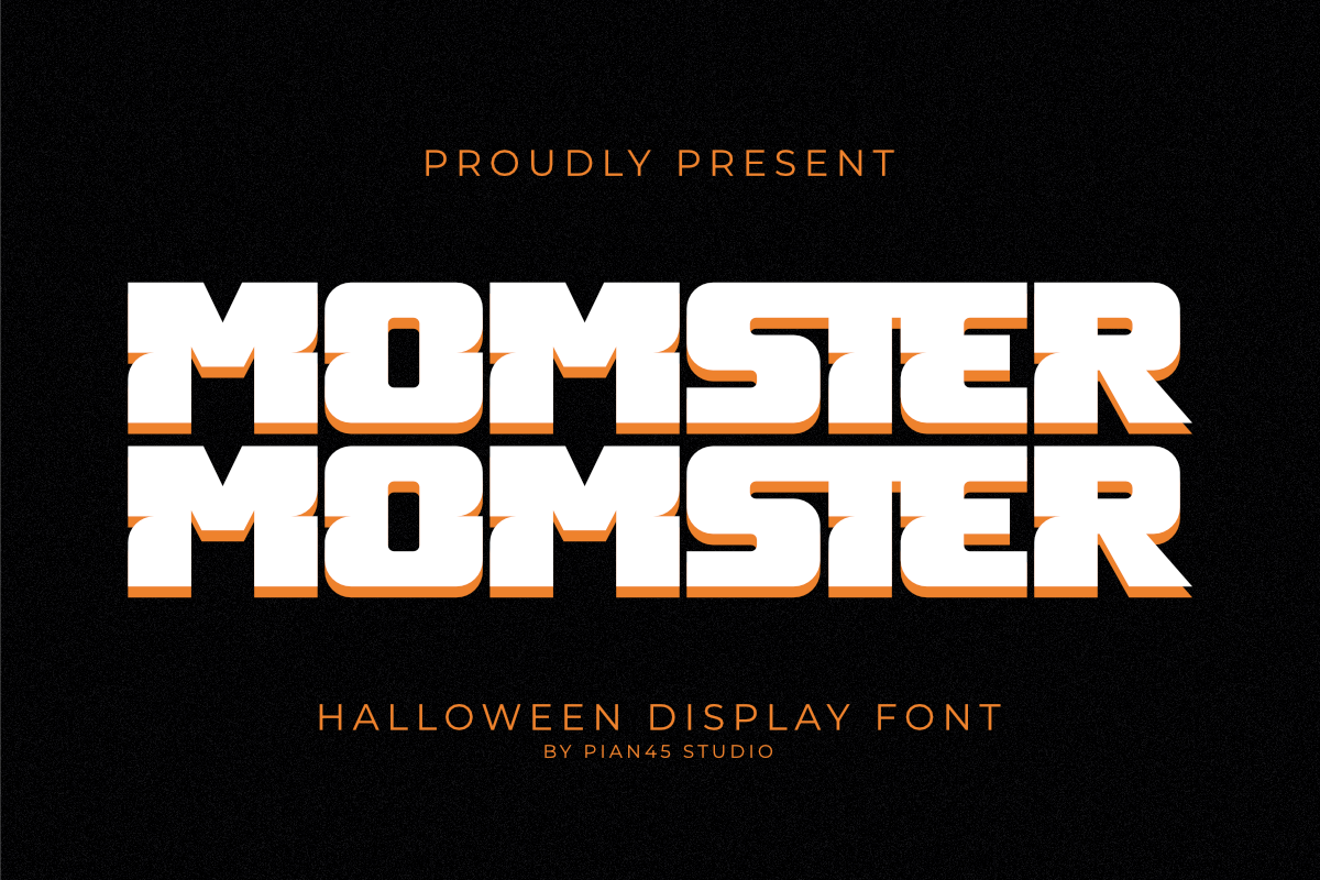 Momster - Halloween Display Font, a Sans Serif Font by Pian45 Studio (Photo 1 of 10)