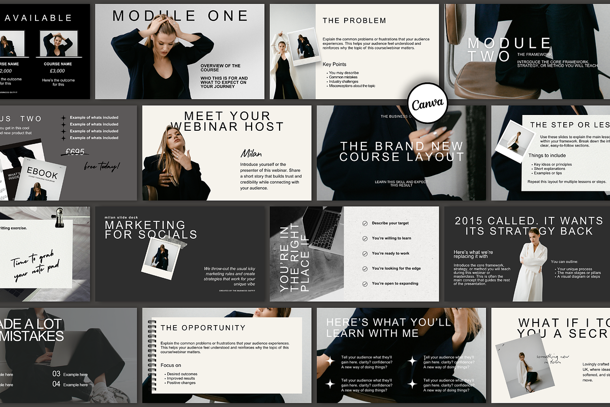 CANVA: Milan Slide Deck Webinar, a Presentation Template by thebusinessoutfit (Photo 20 of 32)