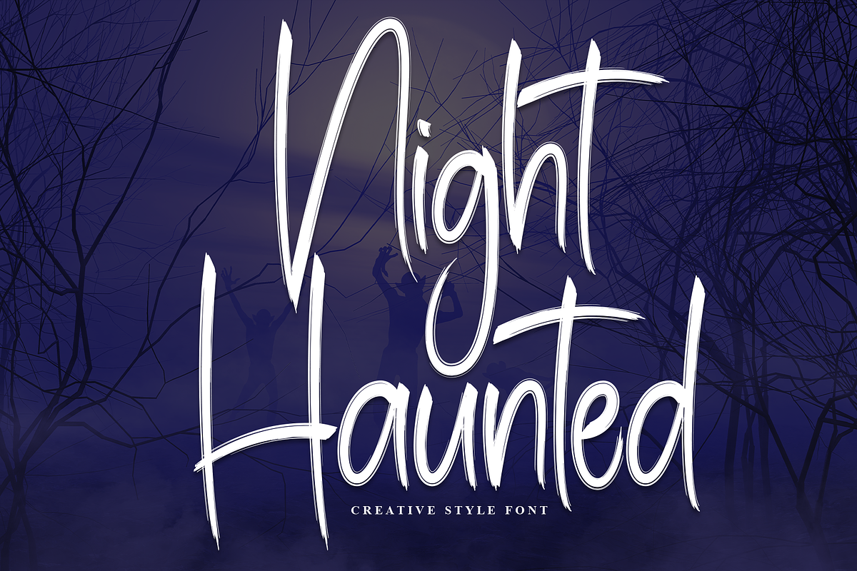 Night Haunted | Script Font, a Handwritten Font by Scratchones (Photo 1 of 8)