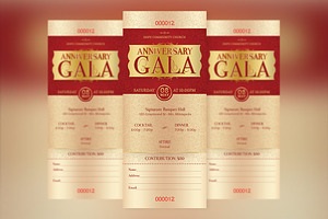 Anniversary Gala Ticket Template, a Templates & Theme by Godserv Designs