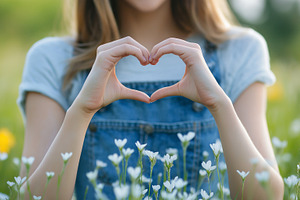 Young woman standing in a flower, a Person Photo by MistyDay