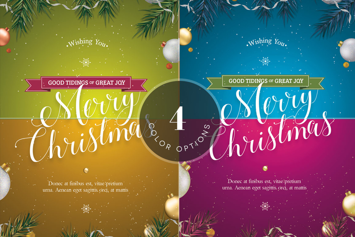 Green Christmas Greeting Card, a Card Template by Godserv Designs (Photo 6 of 6)
