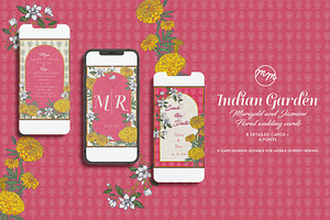 Indian Garden Wedding E-Card Suite