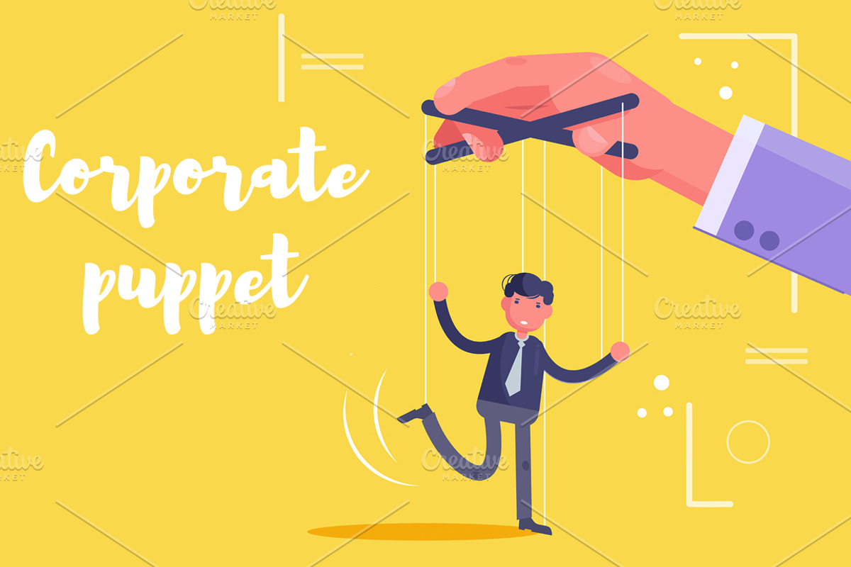 Corporate puppet., a Graphic by Anna Violet