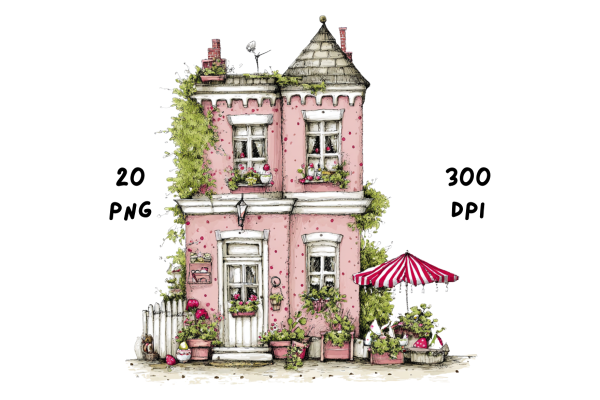Whimsical Floral Spring House, a Seasonal Illustration by GiraffeCreative (Photo 18 of 20)