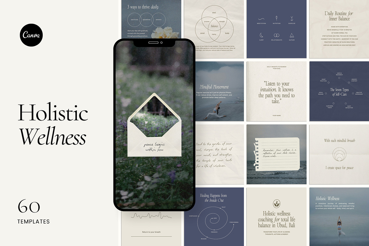 Holistic Wellness Template - Canva, a Social Media Template by Willoe Studio (Photo 1 of 11)