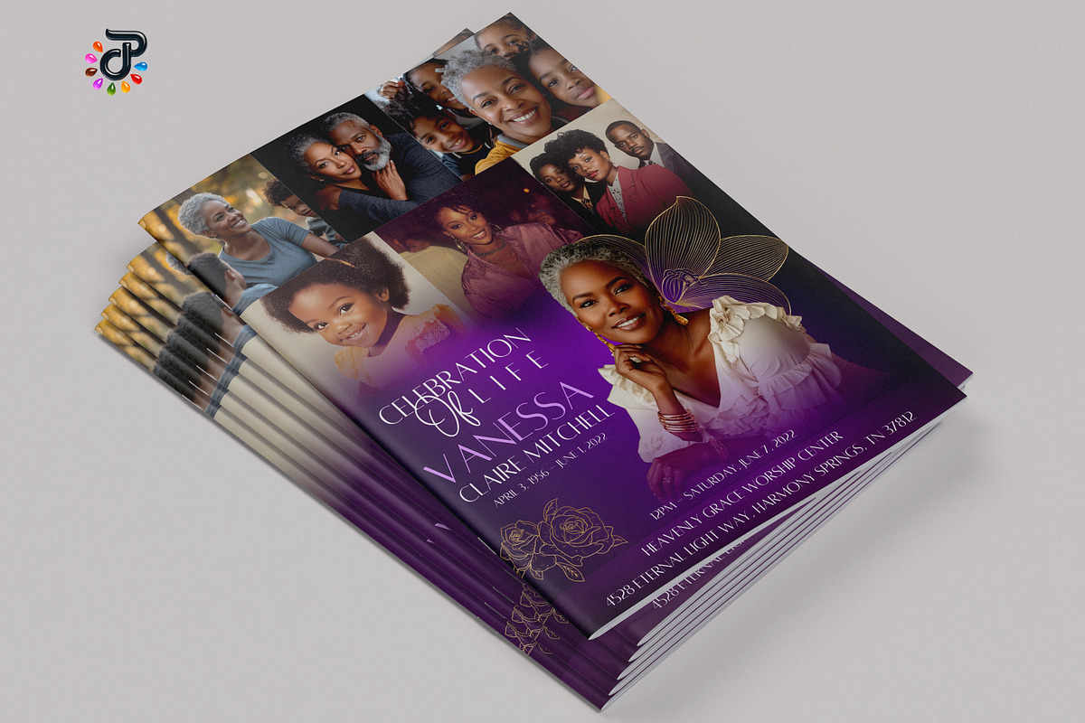 Elegant Canva Obituary Template, a Brochure Template by Protech Design ENT (Photo 3 of 9)