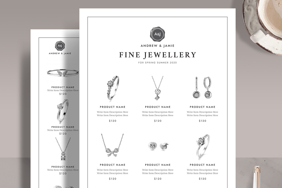 Minimalist Line Sheet Template FO001, a Flyer Template by Draca Design Co (Photo 2 of 4)