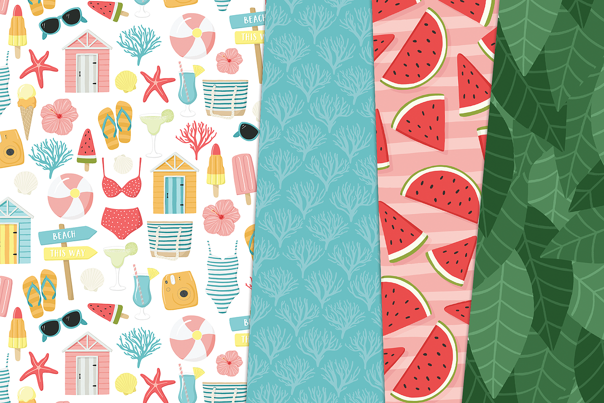 Summer Digital Paper Clipart Set, a Pattern Graphic by Paper Starr Studio (Photo 5 of 6)