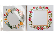 Floral Frame Border Embroidery, a Background Graphic by IrySha (Thumbnail 7 of 7)