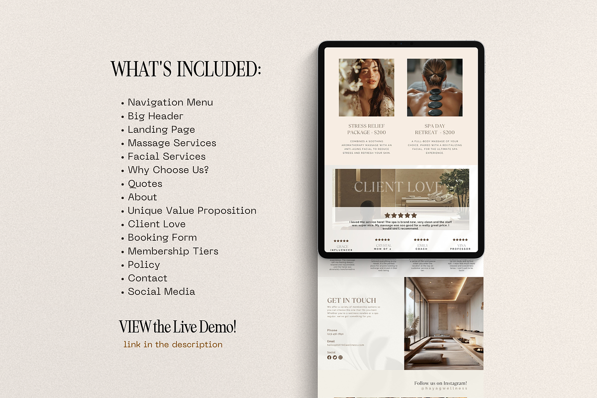 Wellness Spa Canva Website Template, a Landing Page Template by HAYAG Creatives (Photo 5 of 8)