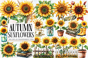 Autumn Sunflowers Clipart, an Illustration by Designworld (Thumbnail 1 of 6)