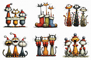 Quirky Christmas Cat Gang clipart, an Illustration by Libby Wishes (Thumbnail 8 of 9)