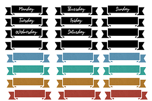 Colorful sticker banners Journals