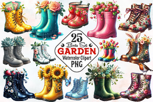 Garden Boots Sublimation Clipar, an Illustration by RobertsArt