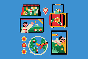 Travel Agency Asset Illustration, an Object Illustration by graphicook