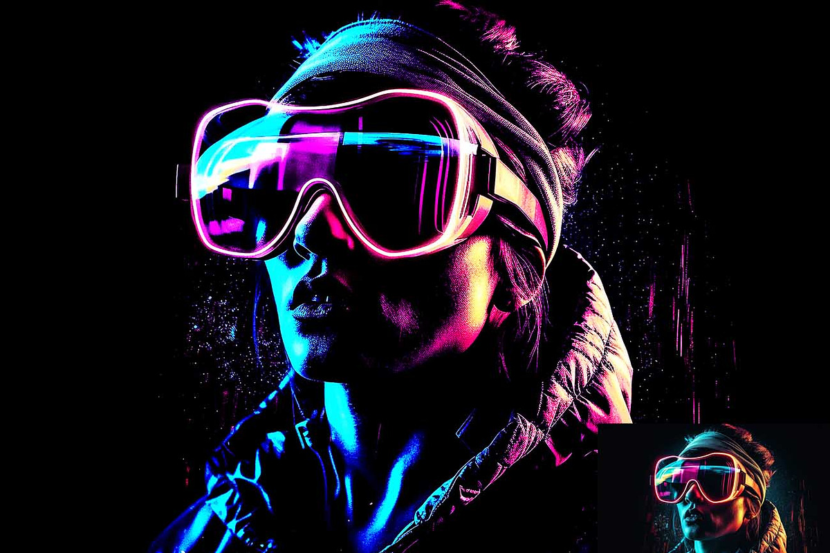 Cyberpunk RGB Analog Photoshop, a Brushes & More by Studio Retouch (Photo 12 of 16)
