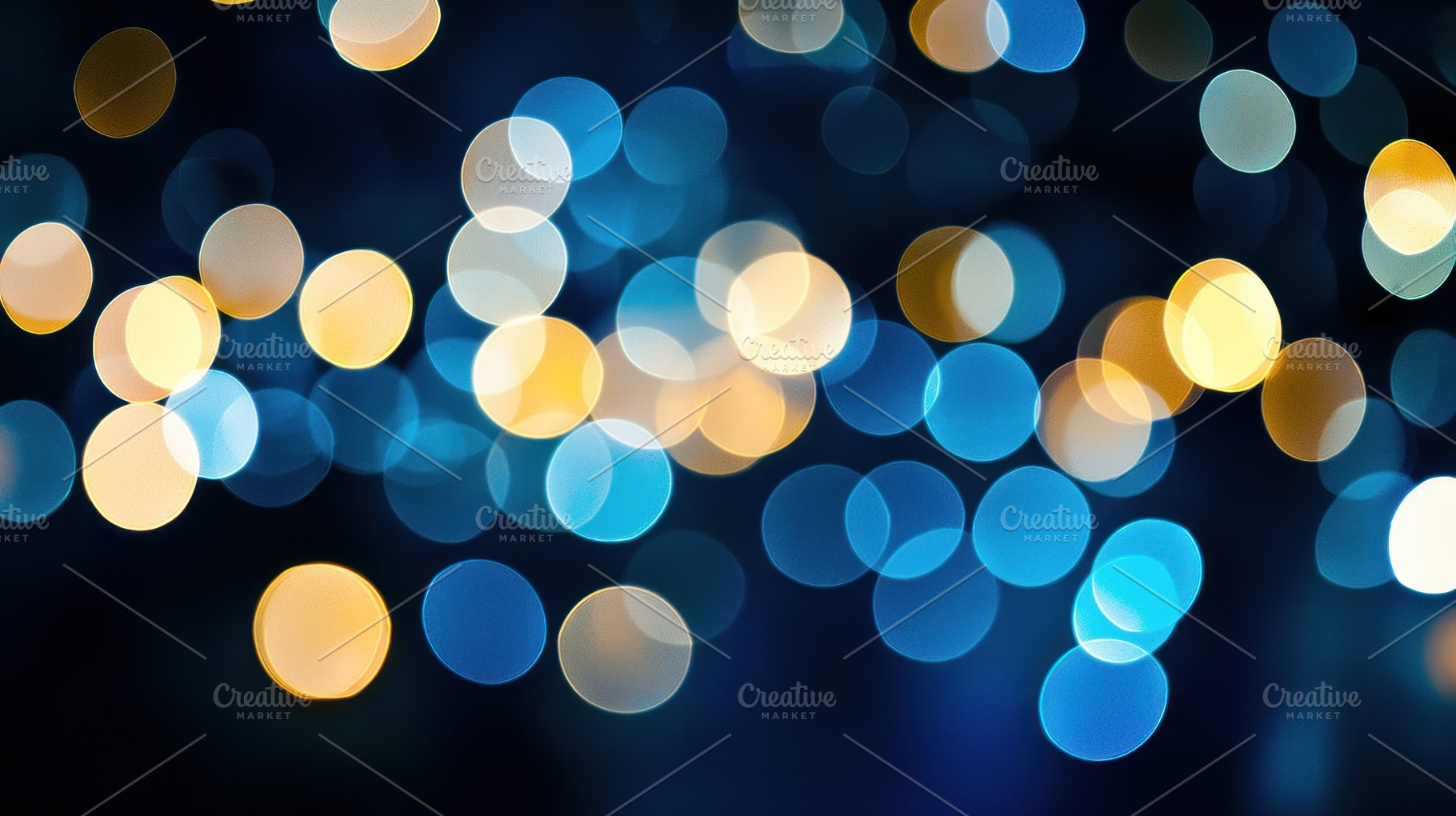 Blue and yellow abstract bokeh lights with soft glowing circles, an Abstract Photo by José Manuel Gelpi