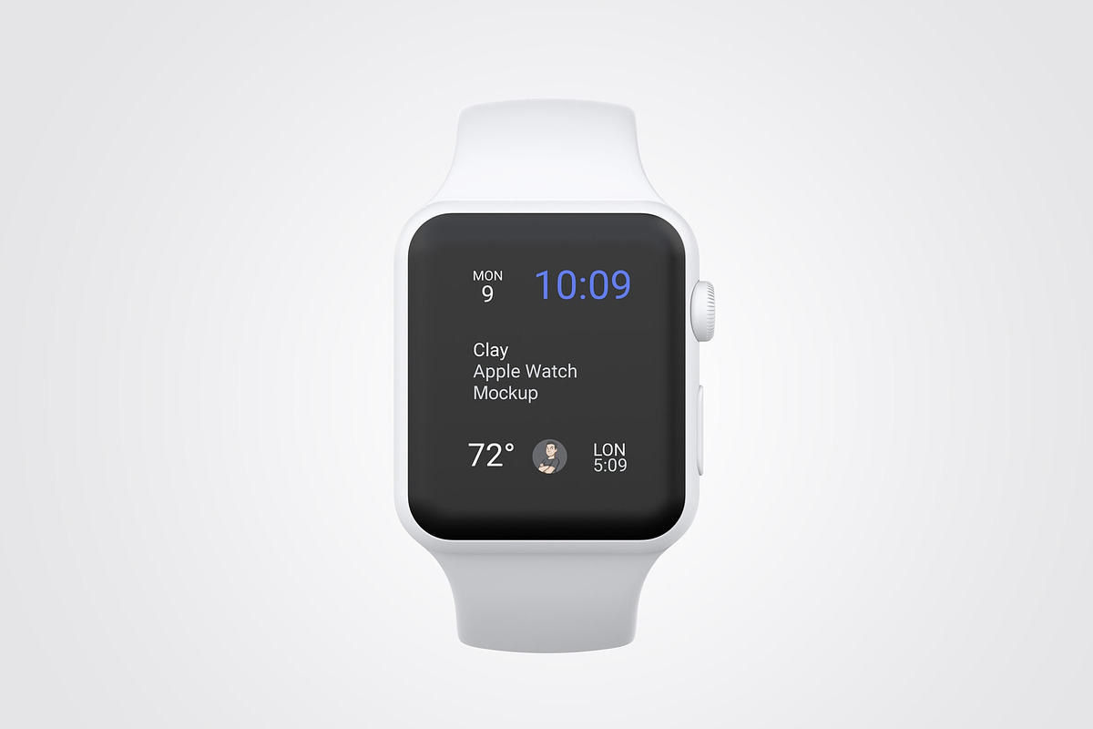Clay Apple Watch Mockups Pack 01, a Wearable Device Mockup by Mockups by Carlos Viloria (Photo 6 of 25)