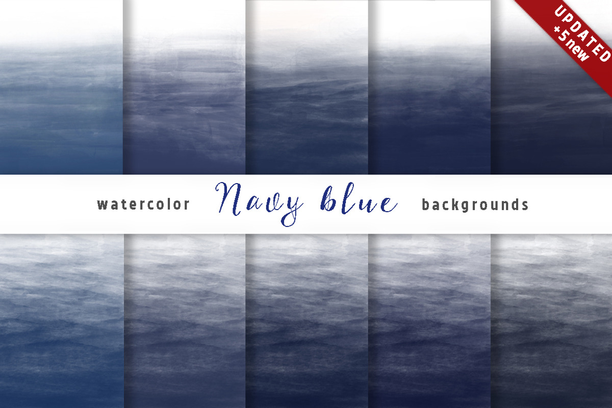 Navy Blue Watercolor Backgrounds, a Texture Graphic by KitsPix (Photo 1 of 4)