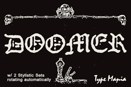Doomer TM – Distressed Blackletter, a Blackletter Font by Type Mania