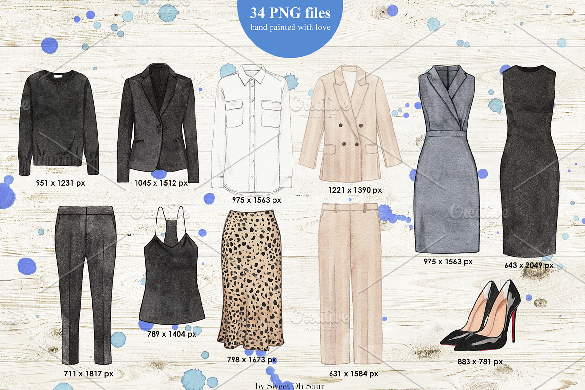 Trendy Fashion Items in Watercolor, an Illustration by Sweet Oh Sour (Photo 2 of 5)