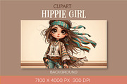 Stylish cartoon hippie girl. Clipart, a Person Illustration by KENO Mascots (Thumbnail 3 of 6)