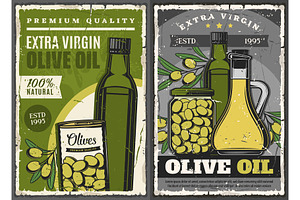 Olive Oil Bottles, Pickled Fruits