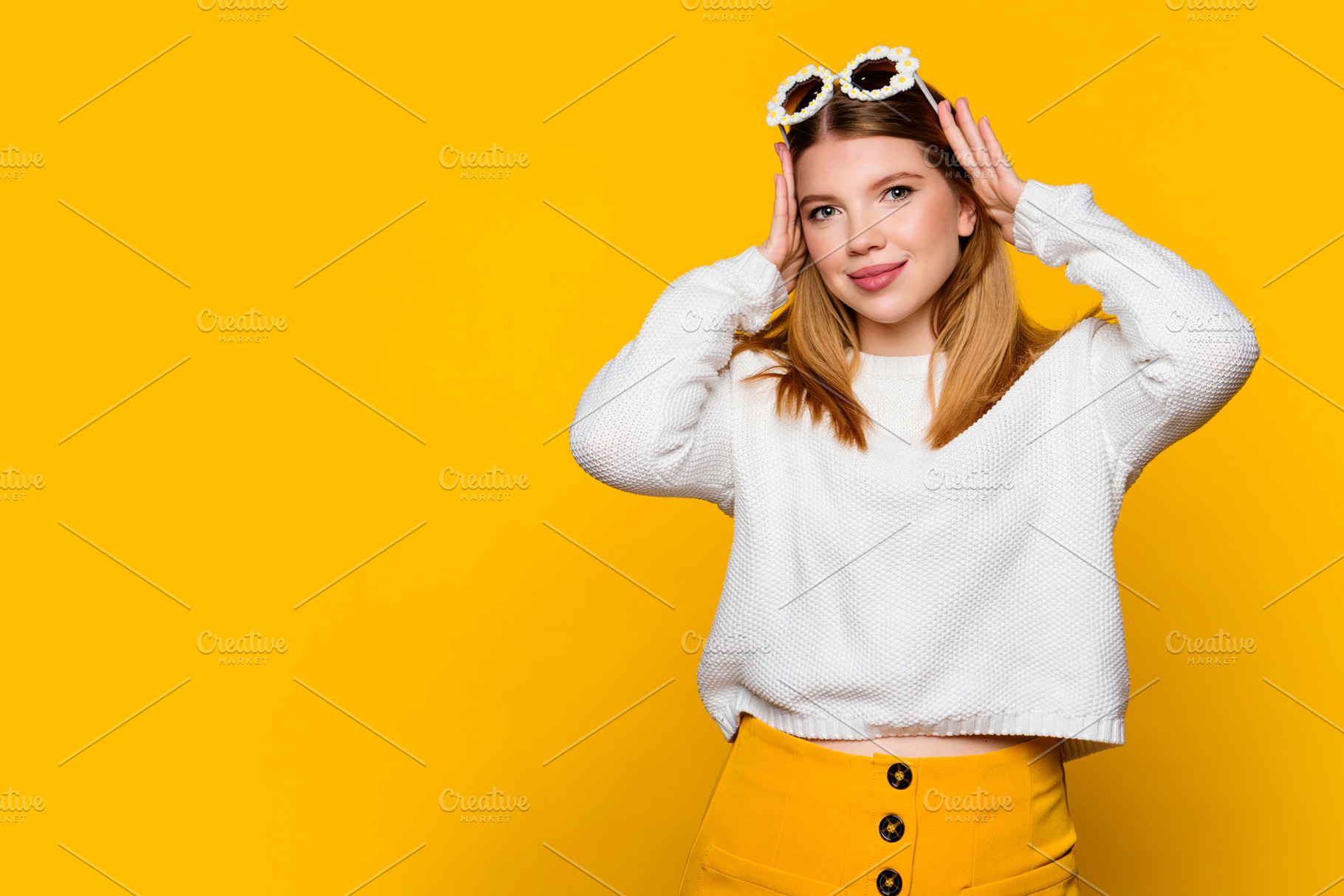 Attractive girl in white sweater, a Beauty & Fashion Photo by Elena Vagengeim