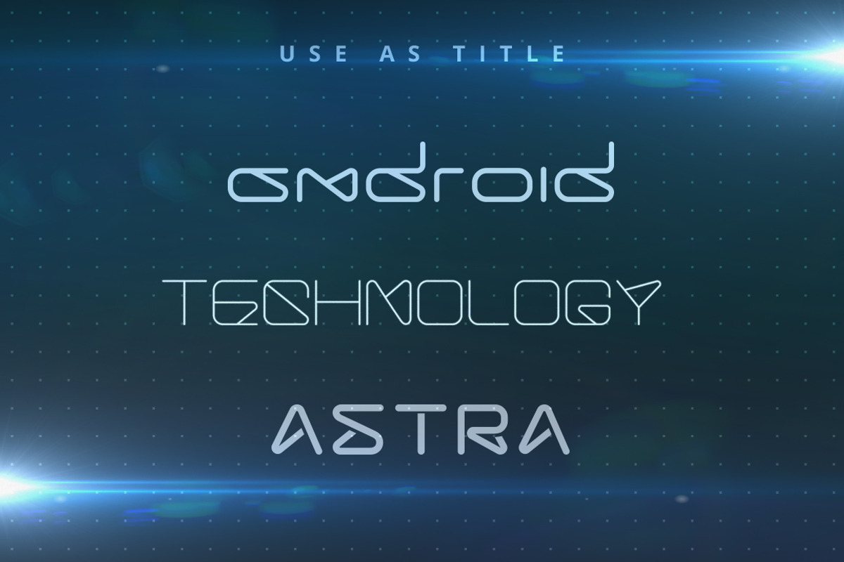 LineTech futuristic technology font preview 5