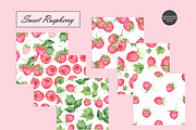 Raspberry Seamless Patterns, an Illustration by OlDm_Shop (Thumbnail 8 of 9)