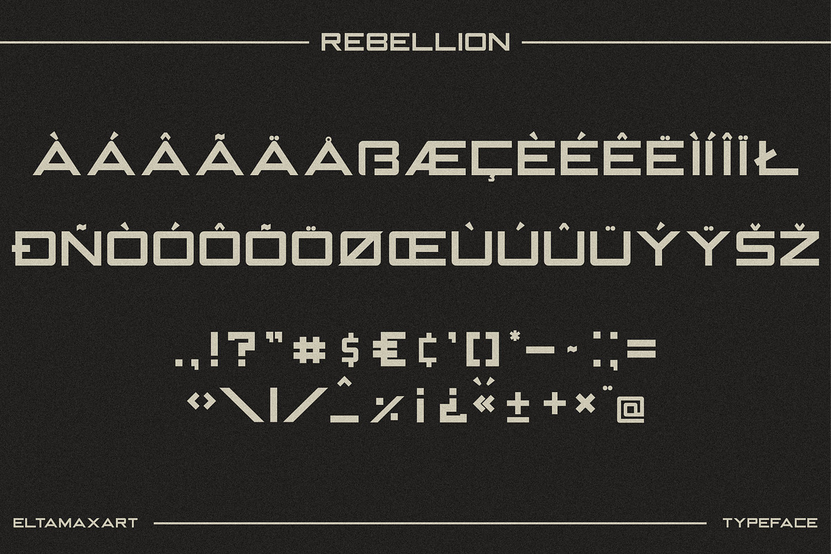 Rebellion Futuristic Font, a Sans Serif Font by EltaMaxArt (Photo 9 of 10)