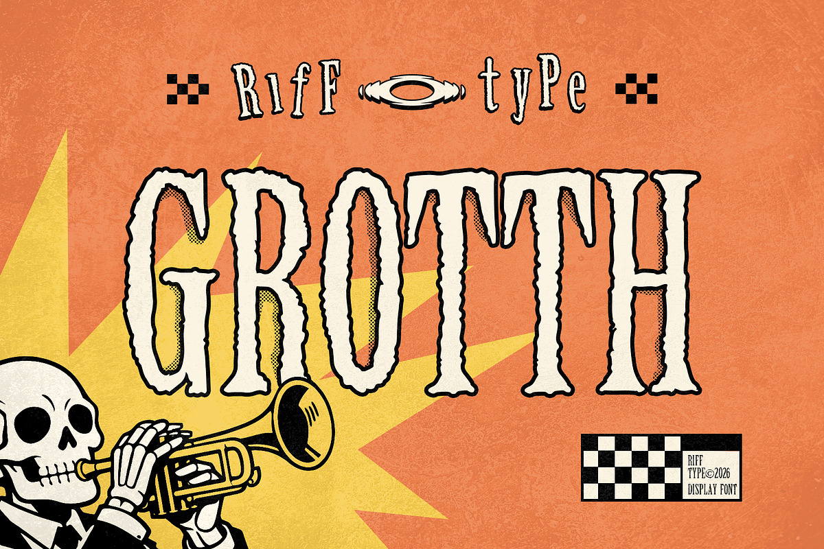 Grotth - Skankin' Distressed Serif, a Serif Font by riff.type (Photo 1 of 10)