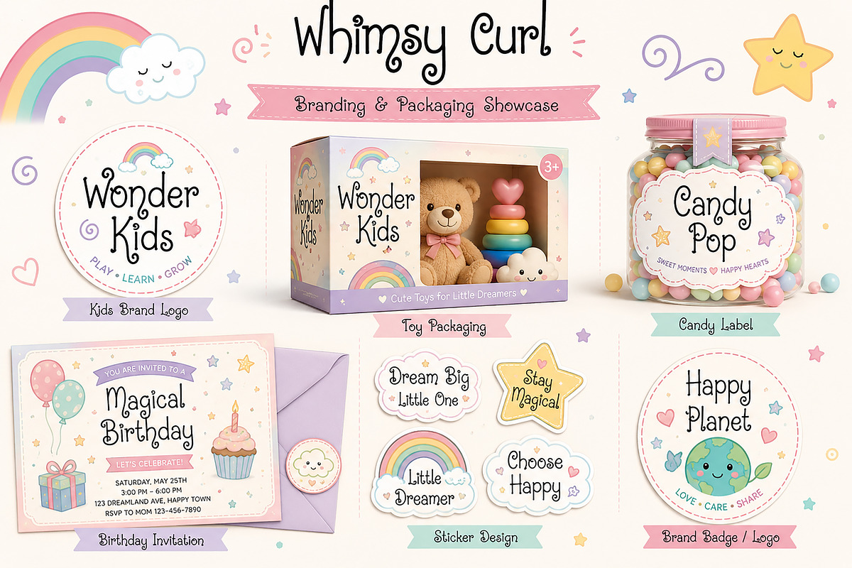 Whimsy Curl, a Handwritten Font by Wow Magic (Photo 2 of 6)
