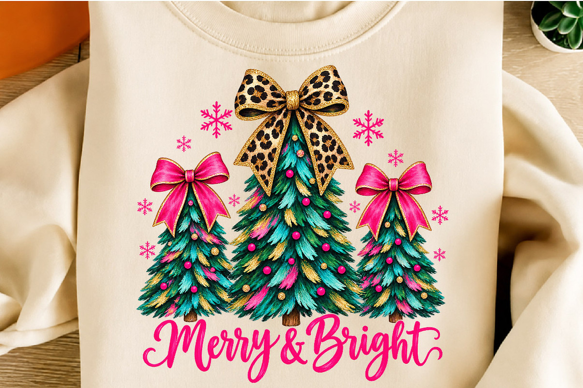 Christmas Merry & Bright Tree PNG, a Work Illustration by SinaCreation (Photo 2 of 6)