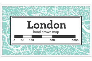 London England City Map in Retro, a Transportation Illustration by Booblgum