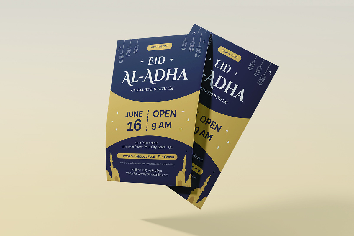 Eid Al-Adha Celebration Flyer, a Flyer Template by Artnivora.Std