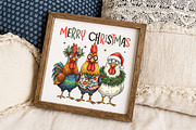 Merry Christmas, Funny Roosters PNG, an Illustration by Libby Wishes (Thumbnail 7 of 8)