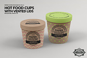 Hot Food Cups w Vented Lids Mockup, a Packaging Mockup by INCDesign (Thumbnail 3 of 8)