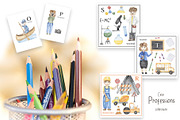 Watercolor Cute Alphabet Professions, an Education Illustration by MayaNavits (Thumbnail 7 of 12)