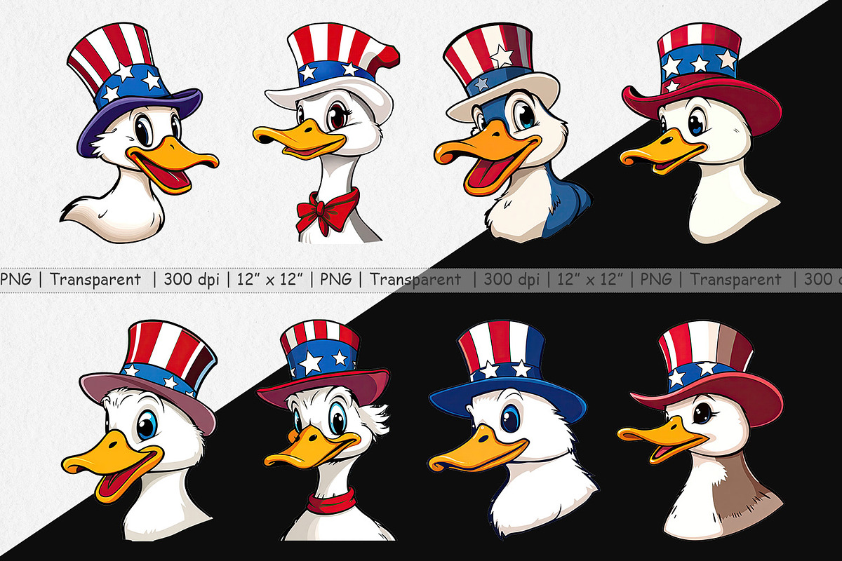 Duck Patriotic Clipart, a Graphic by Artnoy (Photo 2 of 5)