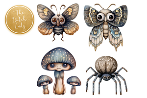 Whimsical Garden Creatures Clipart