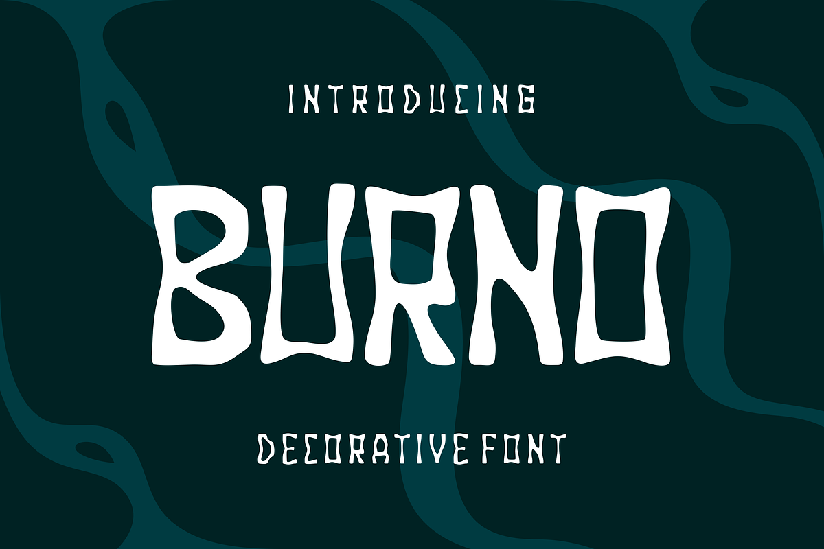 Burno - Funky Font, a Sans Serif Font by lelevien (Photo 1 of 4)